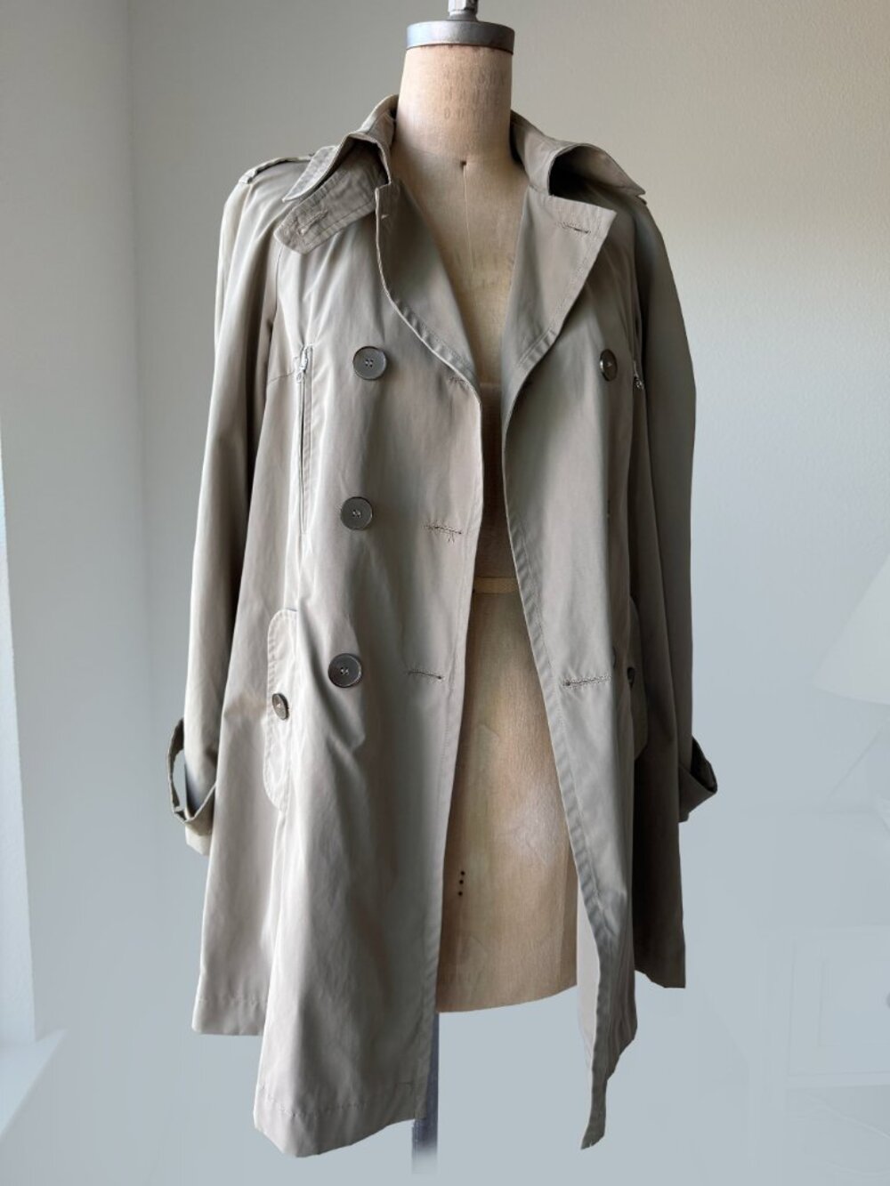 MAX&Co Classics Beige Trench Overcoat Double Breasted US 2